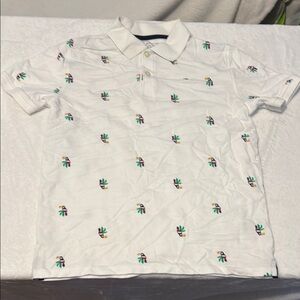 Tommy Hilfiger Polo Shirt in White and Green with Tuscan Birds